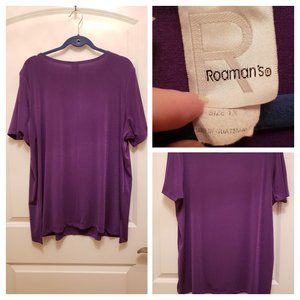 Purple slinky round neck short sleeve shirt